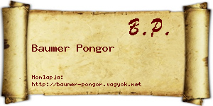 Baumer Pongor névjegykártya